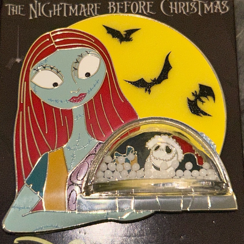 Limited Edition Glow In The Dark Sally Pin With Jack Snow Globe